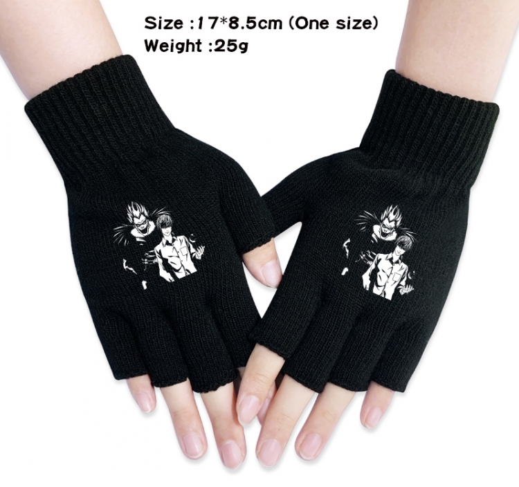 Death note Anime knitted half finger gloves 17x8.5cm