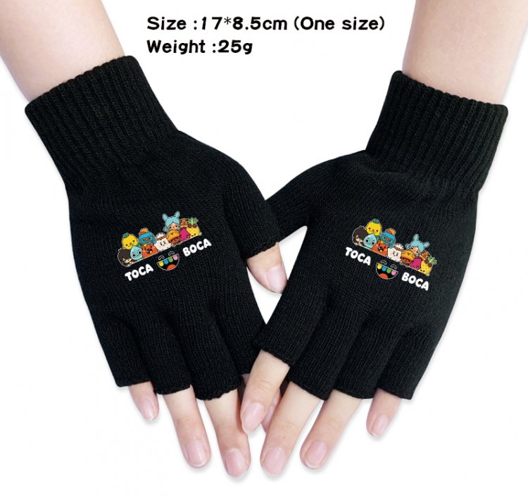 toca life world Anime knitted half finger gloves 17x8.5cm