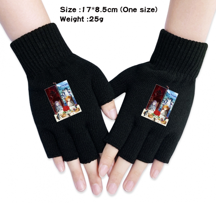 The Promised Neverla Anime knitted half finger gloves 17x8.5cm