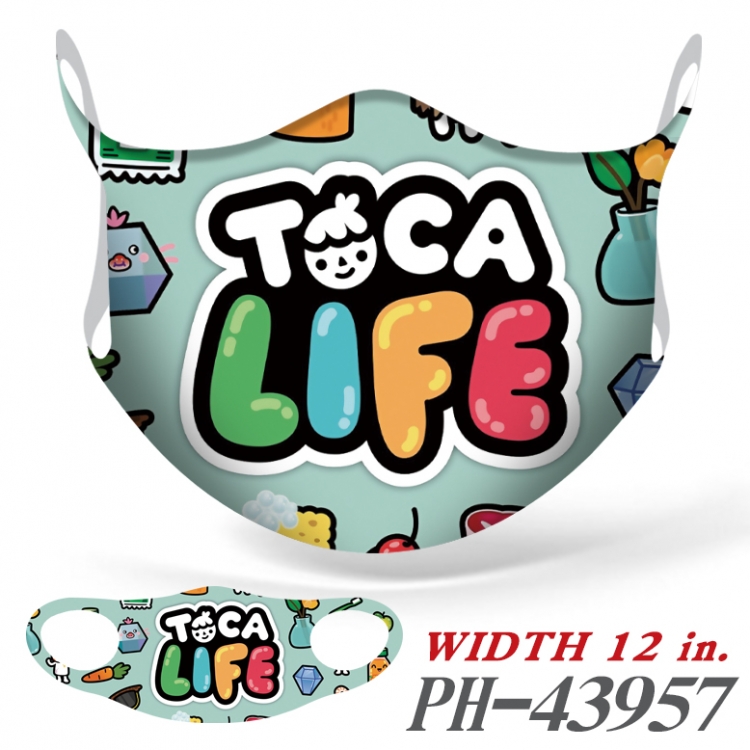 toca life world Full color Ice silk seamless Mask price for 5 pcs  PH-43957