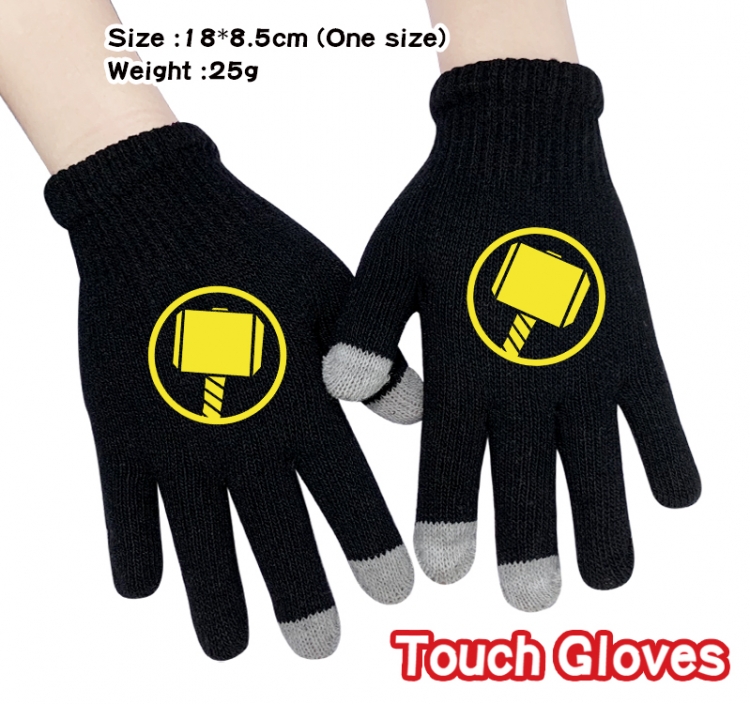 Superhero Movie Anime touch screen knitting all finger gloves 18X8.5CM