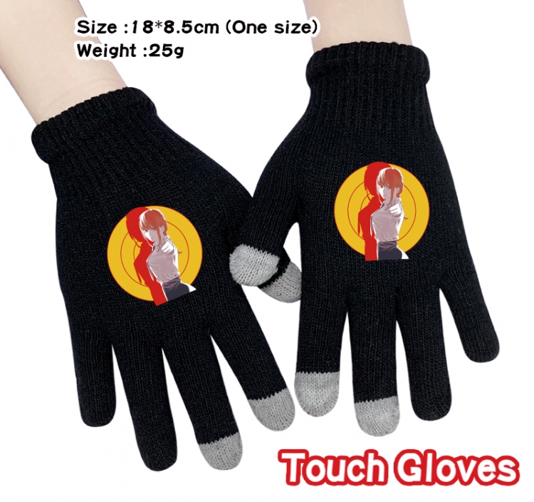 Chainsaw man Anime touch screen knitting all finger gloves 18X8.5CM