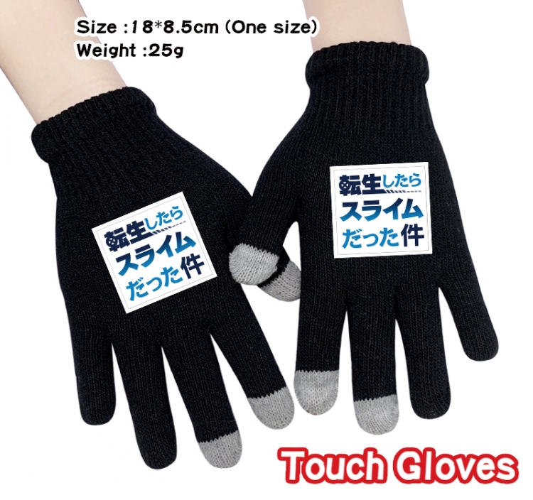 That Time I Got Slim Anime touch screen knitting all finger gloves 18X8.5CM