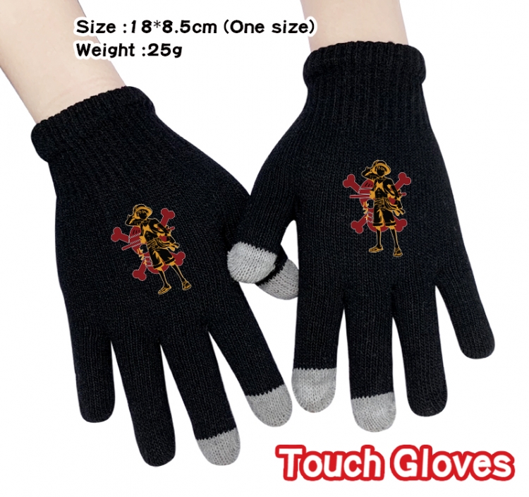 One Piece Anime touch screen knitting all finger gloves 18X8.5CM