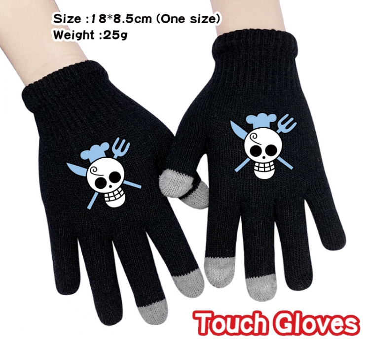 One Piece Anime touch screen knitting all finger gloves 18X8.5CM