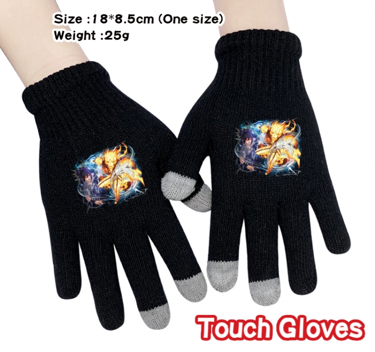 Naruto Anime touch screen knitting all finger gloves 18X8.5CM