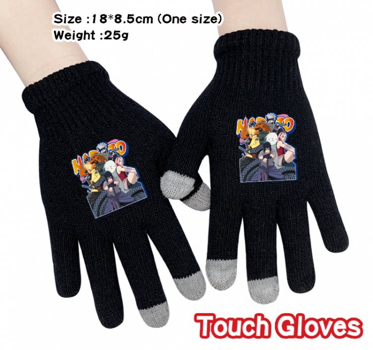 Naruto Anime touch screen knitting all finger gloves 18X8.5CM