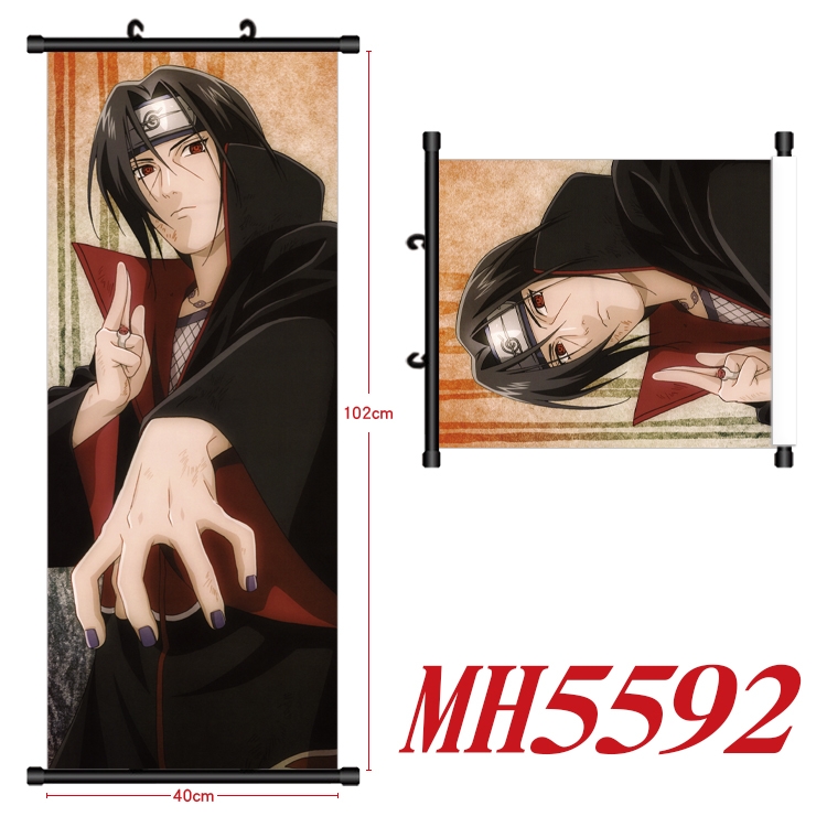 Naruto Anime black Plastic rod Cloth painting Wall Scroll 40X102CM MH5592A