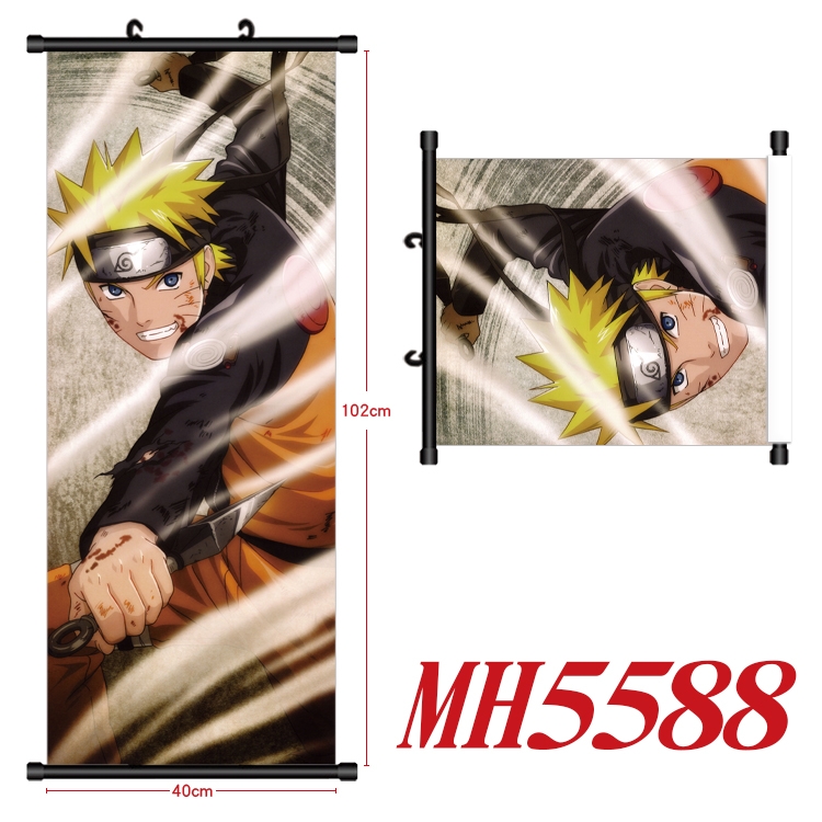 Naruto Anime black Plastic rod Cloth painting Wall Scroll 40X102CMMH5588A