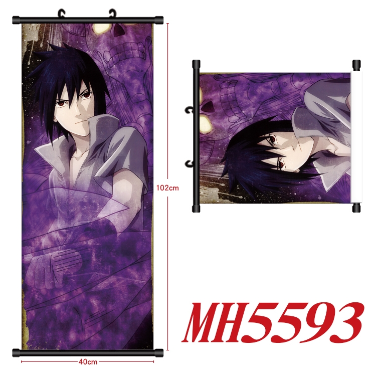 Naruto Anime black Plastic rod Cloth painting Wall Scroll 40X102CM MH5593A