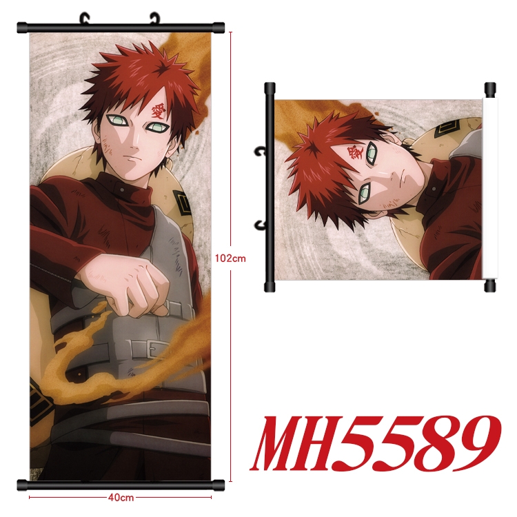 Naruto Anime black Plastic rod Cloth painting Wall Scroll 40X102CM  MH5589A