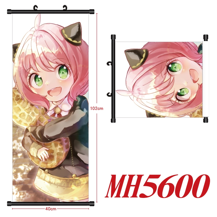 SPY×FAMILY Anime black Plastic rod Cloth painting Wall Scroll 40X102CM MH5600A