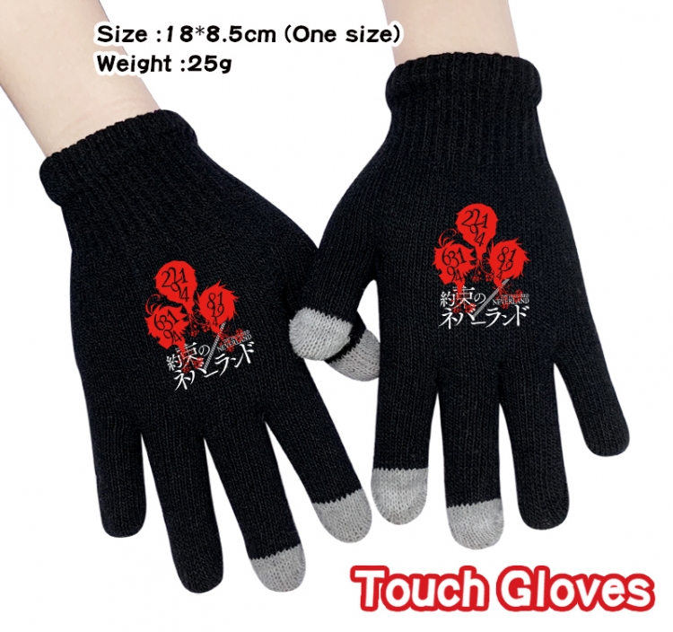 The Promised Neverla Anime touch screen knitting all finger gloves 18X8.5CM