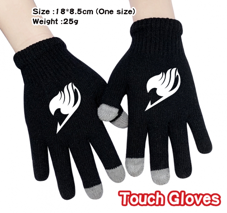 Fairy tail Anime touch screen knitting all finger gloves 18X8.5CM
