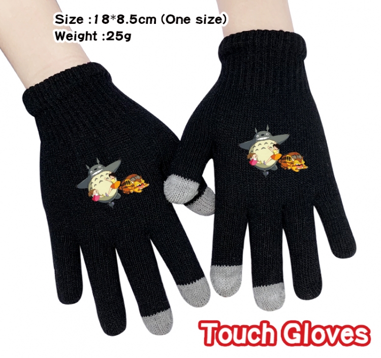 TOTORO Anime touch screen knitting all finger gloves 18X8.5CM