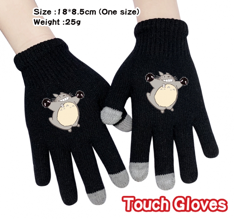 TOTORO Anime touch screen knitting all finger gloves 18X8.5CM