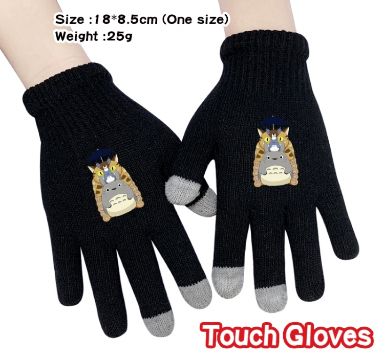 TOTORO Anime touch screen knitting all finger gloves 18X8.5CM