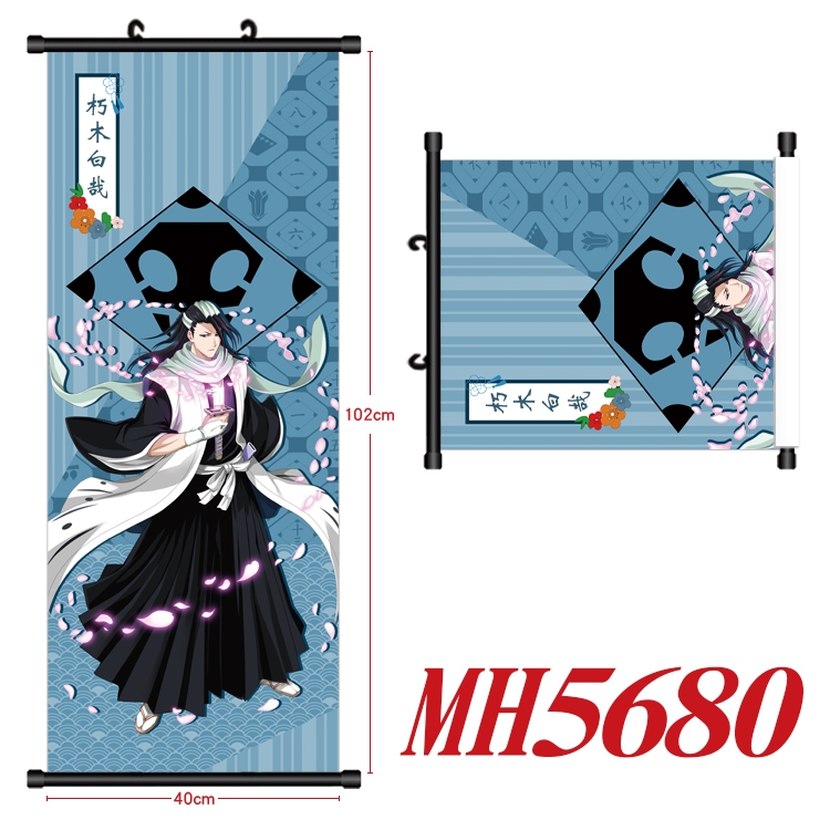 Bleach Anime black Plastic rod Cloth painting Wall Scroll 40X102CM MH5680A