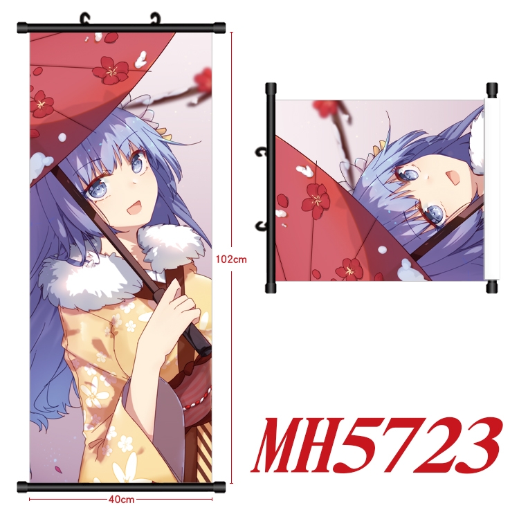 Date-A-Live Anime black Plastic rod Cloth painting Wall Scroll 40X102CM  MH5723A
