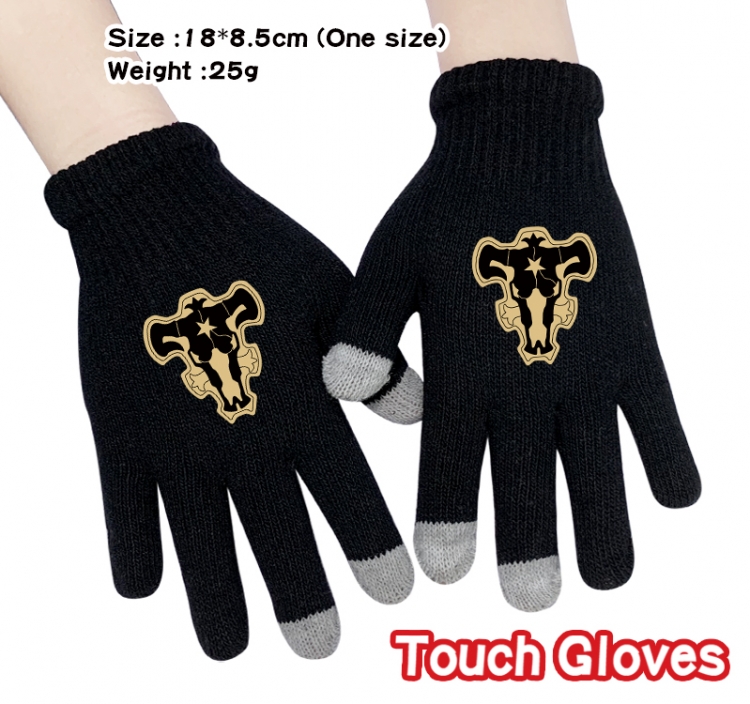 black clover Anime touch screen knitting all finger gloves 18X8.5CM