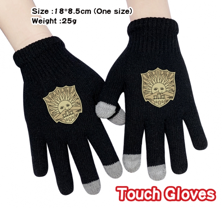 black clover Anime touch screen knitting all finger gloves 18X8.5CM