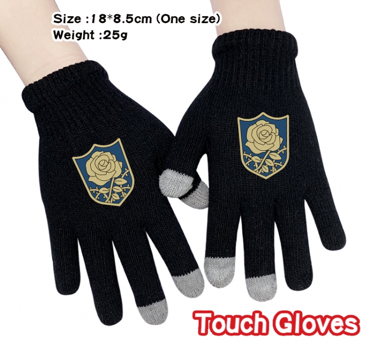 black clover Anime touch screen knitting all finger gloves 18X8.5CM