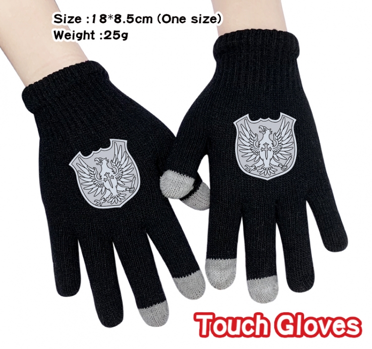 black clover Anime touch screen knitting all finger gloves 18X8.5CM