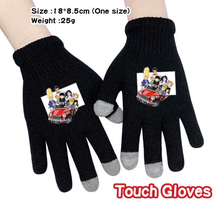 Mob Psycho 100 Anime touch screen knitting all finger gloves 18X8.5CM