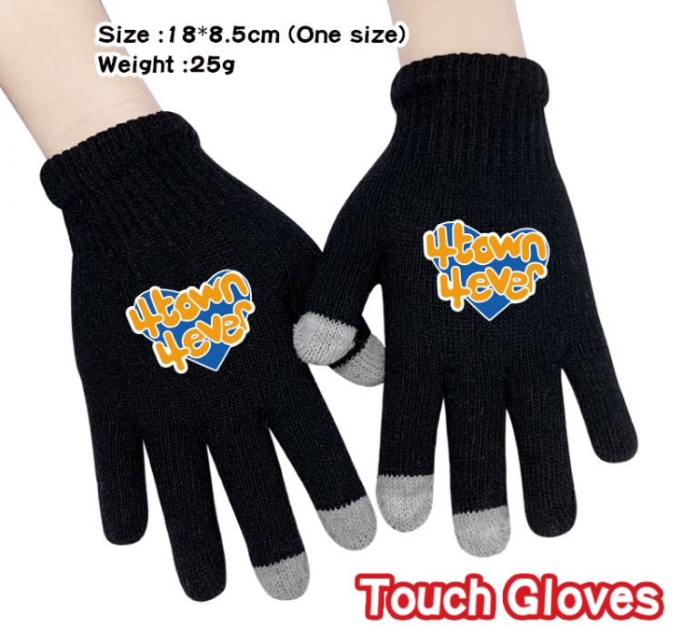 Turning Red Anime touch screen knitting all finger gloves 18X8.5CM