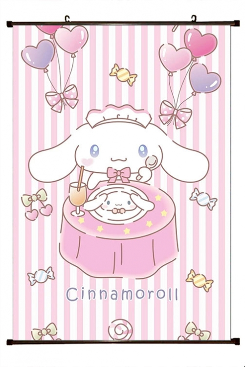 Cinnamoroll Cartoon black Plastic rod Cloth painting Wall Scroll 60X90CM Z3-17