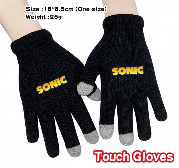 Sonic The Hedgehog  Anime touch screen knitting all finger gloves 18X8.5CM