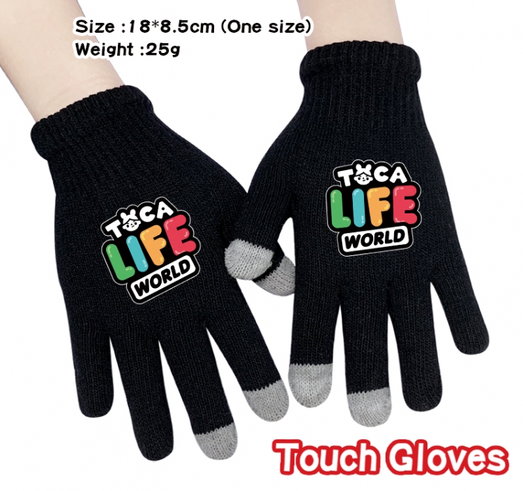 toca life world Anime touch screen knitting all finger gloves 18X8.5CM