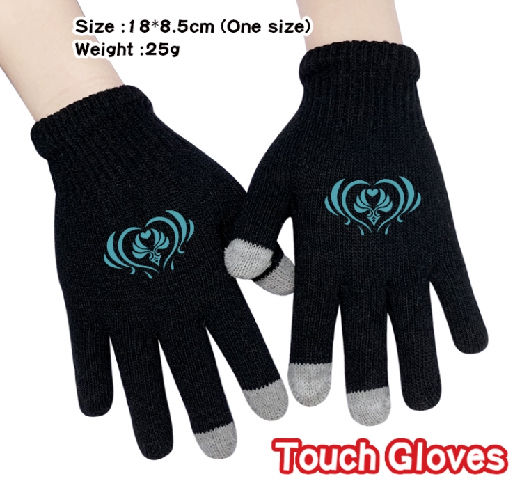 Genshin Impact Anime touch screen knitting all finger gloves 18X8.5CM