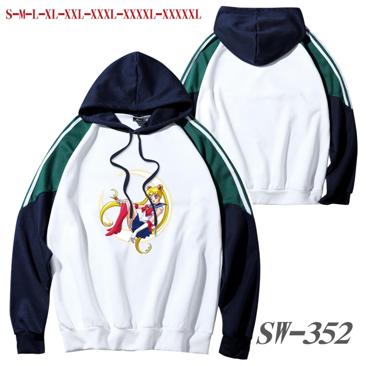 sailormoon Anime color contrast sweater pullover Hoodie from S to 5XL SW-352