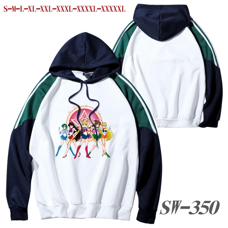 sailormoon Anime color contrast sweater pullover Hoodie from S to 5XL SW-350