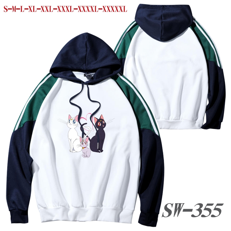 sailormoon Anime color contrast sweater pullover Hoodie from S to 5XL SW-355