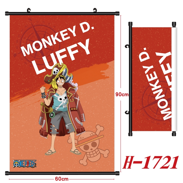 One Piece Anime Black Plastic Rod Canvas Painting 60X90CM  H-1721A