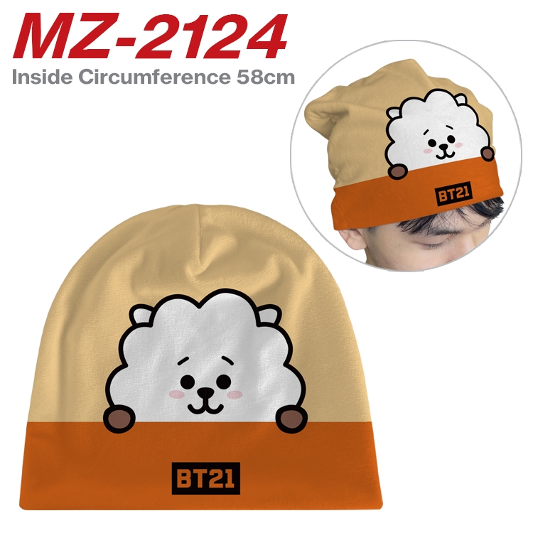 BTS flannel full color hat cosplay men's and women's knitted hats 58cm  MZ-2124