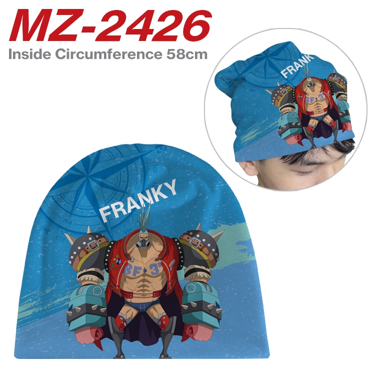 One Piece Anime flannel full color hat cosplay men's and women's knitted hats 58cm MZ-2426