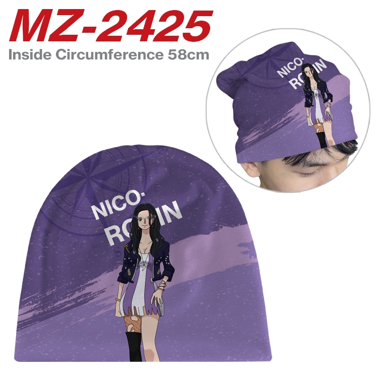 One Piece Anime flannel full color hat cosplay men's and women's knitted hats 58cm MZ-2425