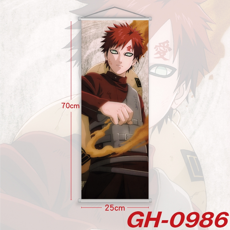 Naruto Plastic Rod Cloth Small Hanging Canvas Painting Wall Scroll 25x70cm price for 5 pcs  GH-0986A