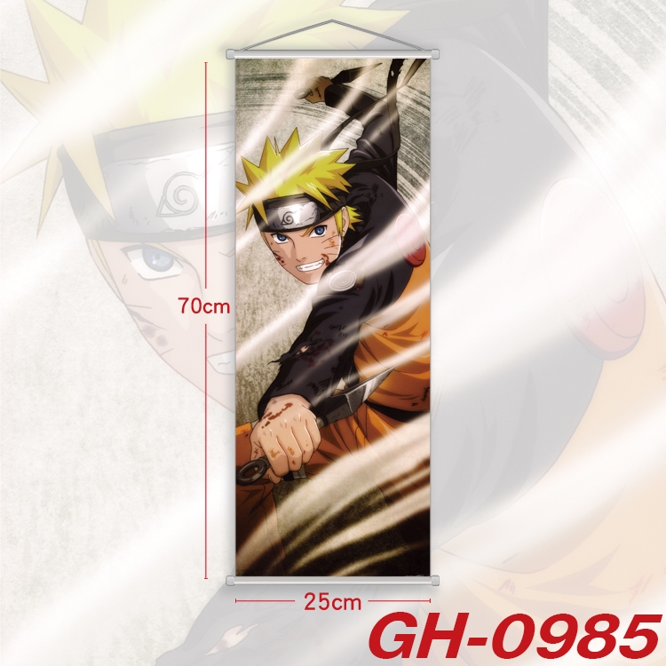 Naruto Plastic Rod Cloth Small Hanging Canvas Painting Wall Scroll 25x70cm price for 5 pc GH-0985A