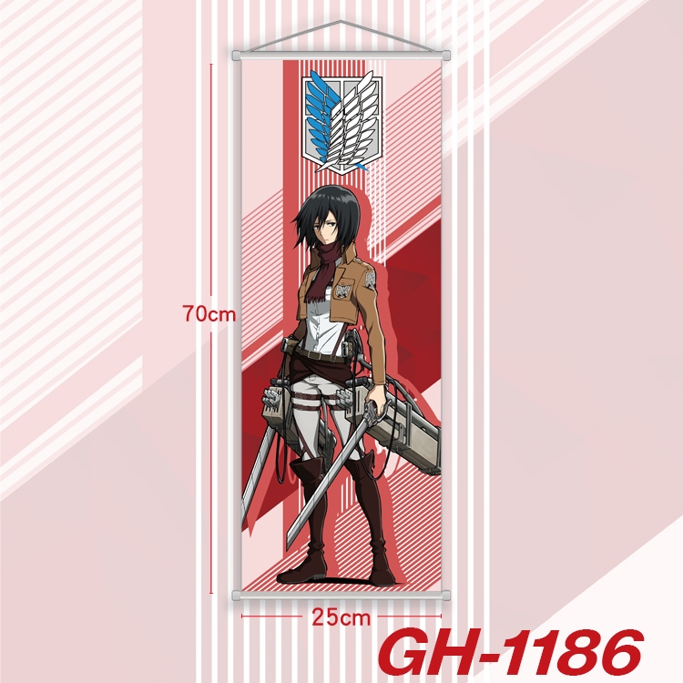 Shingeki no Kyojin Plastic Rod Cloth Small Hanging Canvas Painting Wall Scroll 25x70cm price for 5 pcs GH-1186A