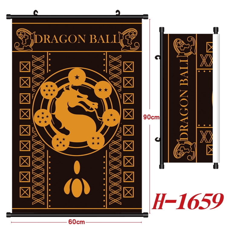 DRAGON BALL Anime Black Plastic Rod Canvas Painting Wall Scroll 60X90CM H-1659A