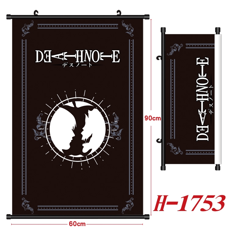 Death note Anime Black Plastic Rod Canvas Painting Wall Scroll 60X90CM  H-1753A