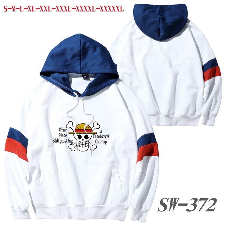 One Piece Anime cotton color matching pullover sweater hoodie from S to 5XL SW-372