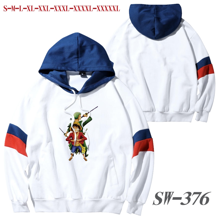 One Piece Anime cotton color matching pullover sweater hoodie from S to 5XL SW-376