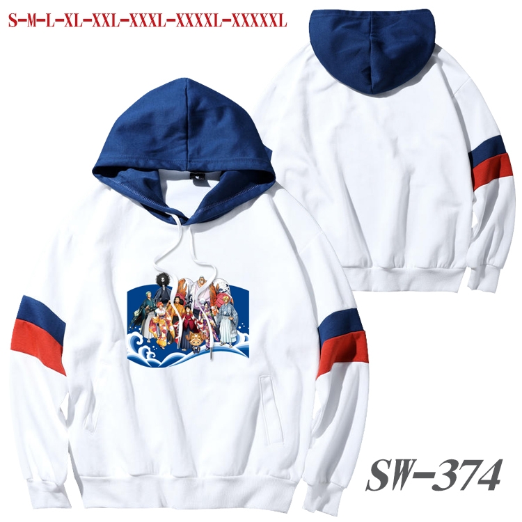 One Piece Anime cotton color matching pullover sweater hoodie from S to 5XL SW-374