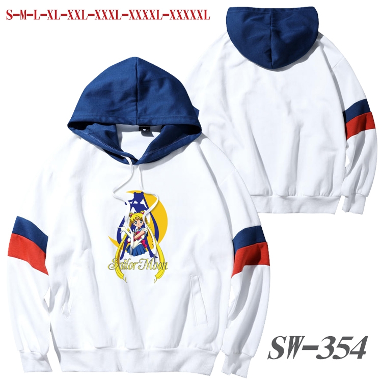 sailormoon Anime cotton color matching pullover sweater hoodie from S to 5XL SW-354