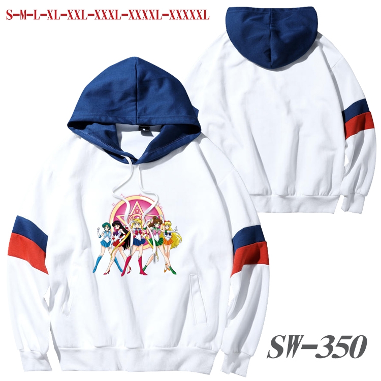 sailormoon Anime cotton color matching pullover sweater hoodie from S to 5XL SW-350